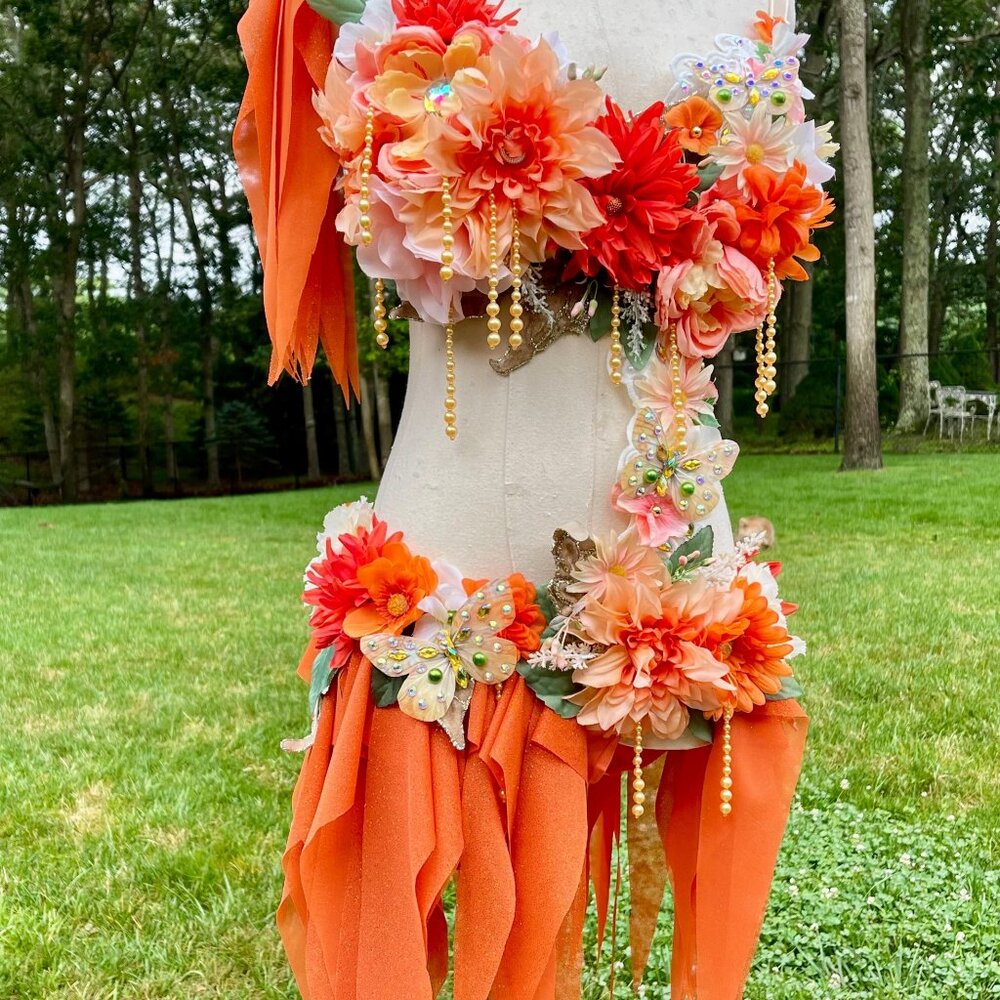 Dreamy Peach Fairy Top and Skirt Monokini Costume - Picture 2 of 5